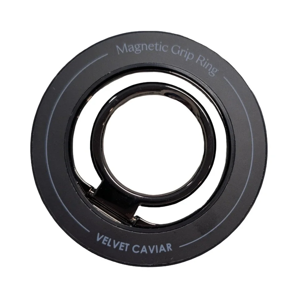 F5-P VELVET CAVIAR - Magnetic Phone Ring & Stand - Black Leopard ⬇️